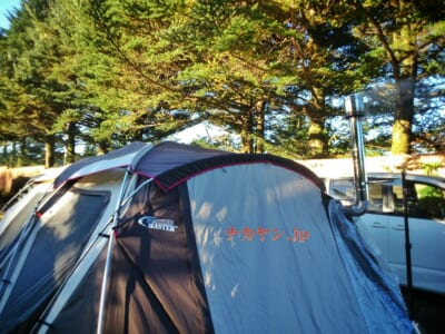 北軽井沢くるみの森キャンプ場　テント内暖房　薪ストーブ